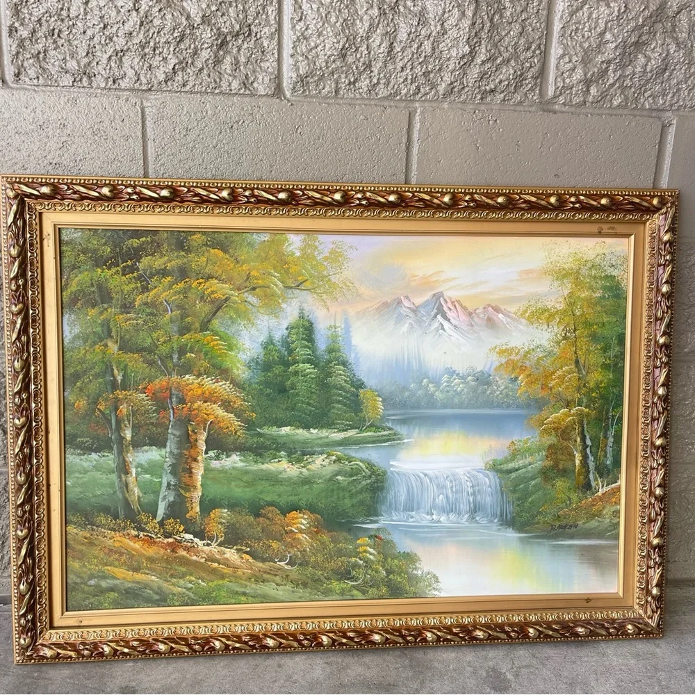 Antique R Boren Oil Painting Signed - Picture 1 of 9